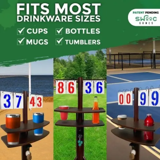 SWOOC Games &ndash; Cornhole Score Keeper & Other Yard Games &ndash; Weather Resistant &ndash; Cornhole Scoreboard W/ Drink Holder & Bottle Opener & Magnetic Cap Catch image {5}