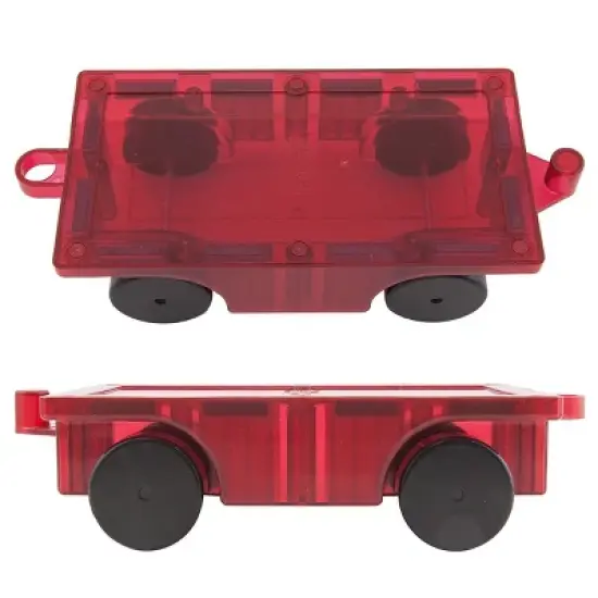 PICASSO-TILES Cars Magnetic Tiles for Kids, Construction STEM Building Blocks Educational Toy, 2PCS image {1}