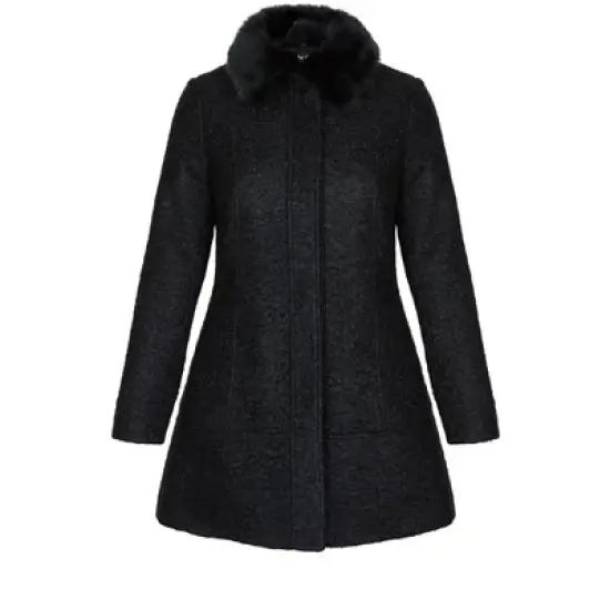 Women's Plus Size Sweet Dreams Coat - Black |  CITY CHIC image {2}