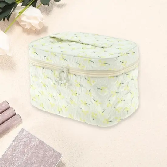Unique Bargains Floral Large Square Makeup Bag 1 Pc image {2}
