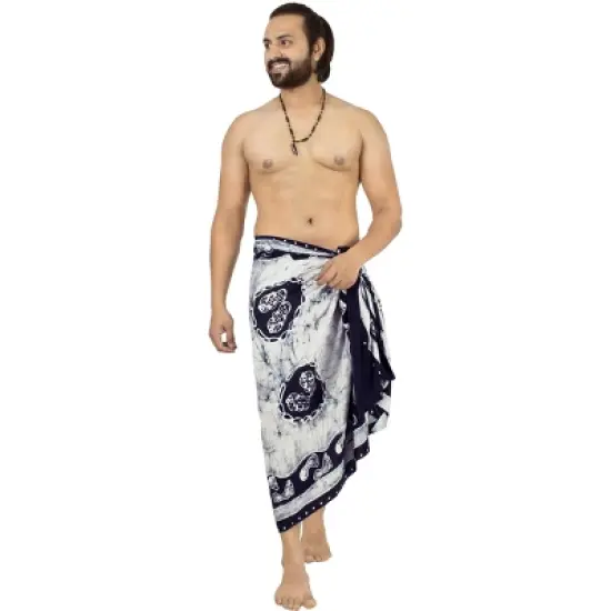 LA LEELA Men's Beachwear Vacation Wraps Pareo Standard Surfing Dashiki Summer Holiday Sarong Full Beach Wrap One Size Multi Tie Dye Design image {2}