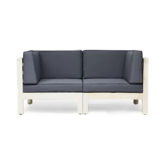 Christopher Knight Home Oana Outdoor Acacia Wood Loveseat with Cushions image {13}