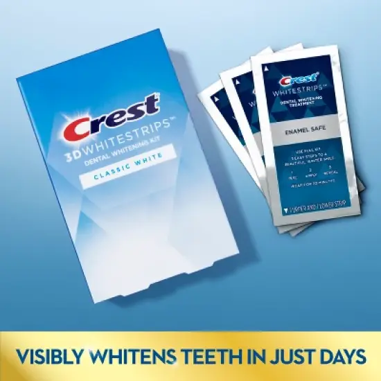 Crest 3D Whitestrips Classic White At-home Teeth Whitening Kit -  10 Treatments image {3}