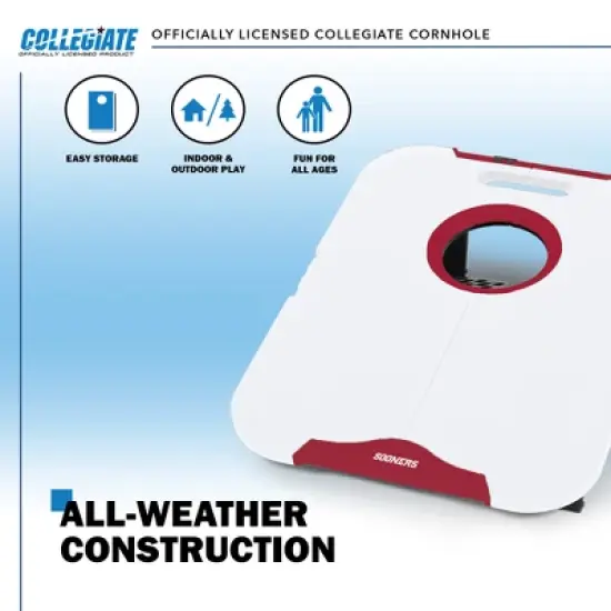 NCAA Oklahoma Sooners All-Weather Travel Cornhole Set image {2}