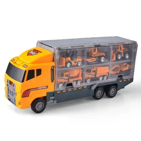 Ready! Set! Play! Link 11 In 1 Die-Cast Construction Truck Vehicle Carrier, Car Toy Set Play Vehicles image {1}