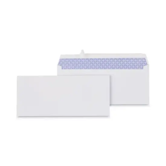 Universal Peel Seal Strip Security Tint Business Envelope, #10, Square Flap, Self-Adhesive Closure, 4.13 x 9.5, White, 100/Box image {4}