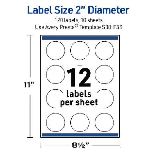 Avery Round Labels, Watercolors Design, 2" Diameter, 120ct image {4}