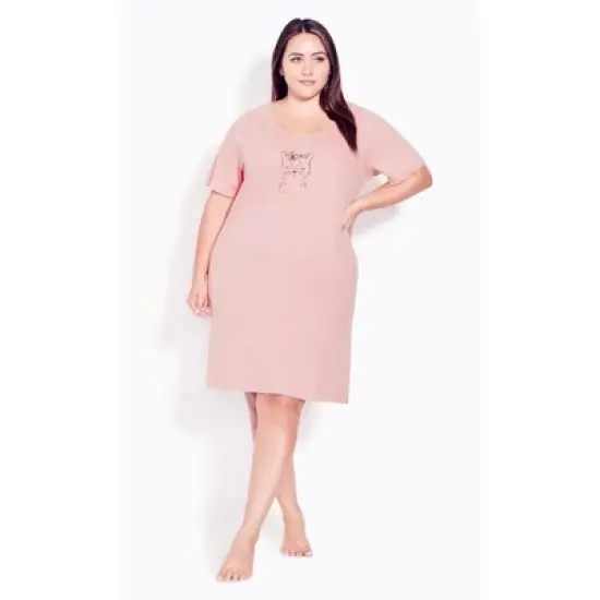 Women's Plus Size Placement Night Dress - dusty pink | EVANS image {4}
