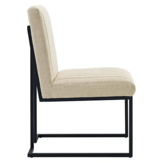 Indulge Channel Tufted Fabric Armless Dining Chair - Modway image {1}