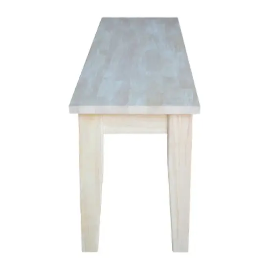 60" Shaker Style Bench Unfinished - International Concepts image {2}