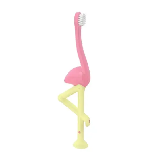 Dr. Brown's Toddler Toothbrush with Soft Bristles - Pink Flamingo - 1-4 years image {1}