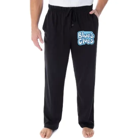 Nickelodeon Mens' Blue's Clues Logo Sleep Pajama Pants Black image {3}