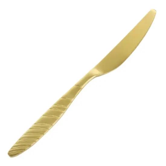 Megachef La Vague 20 Piece Flatware Utensil Set, Stainless Steel Silverware Metal Service for 4 in Matte Gold image {2}