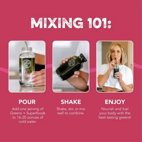 Clean Simple Eats Greens Powder Sticks - Raspberry Lemonade - 3.9oz/10ct image {3}