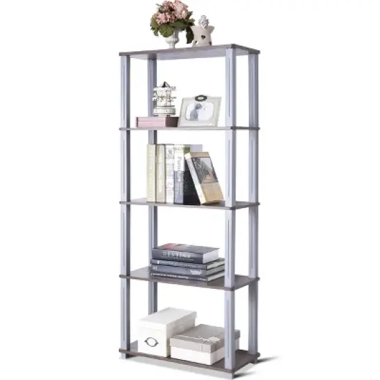 Tangkula 5-Tier Storage Rack Display Shelves Bookshelf for Home Office image {2}