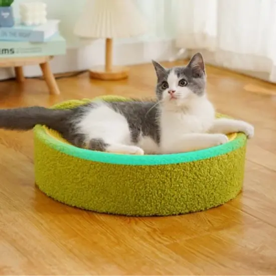 Fairyland&trade; - Avocado Cat Scratcher Bed &ndash; Large Sisal Rope Cat Nest with Anti-Slip Bottom, Soft Plush Fabric, Dual Function Lounge and Scratching Pad image {7}