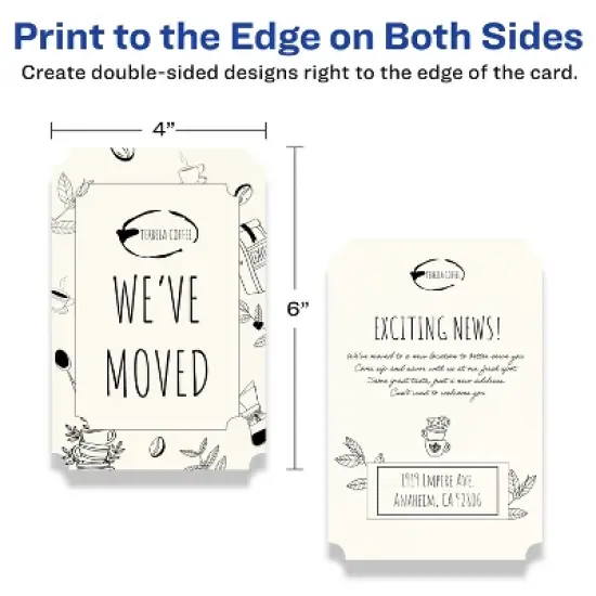 Avery Printable Rectangle Scalloped Postcards with Sure Feed Technology, 4" x 6", Ivory Cardstock, Print-to-the-Edge, Laser/Inkjet Cards, 50 Total image {5}