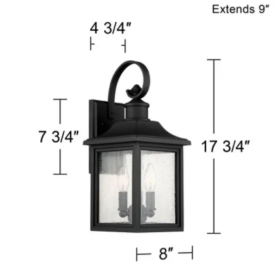 John Timberland Moray Bay Mission Outdoor Wall Light Fixture Black 17 3/4" Clear Seedy Glass for Post Exterior Barn Deck House Porch Yard Posts Patio image {3}