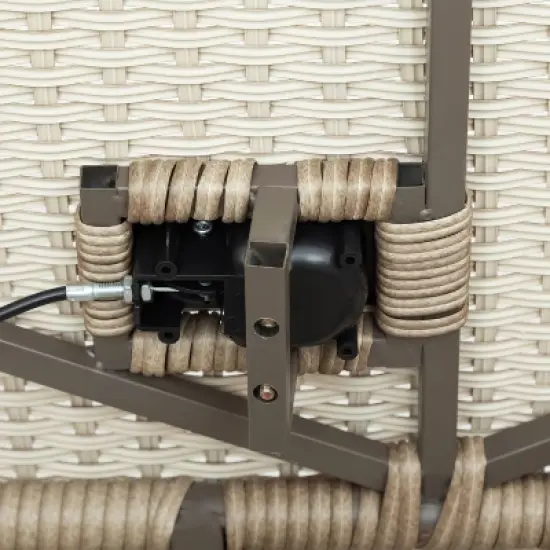 4pc Wicker Adjustable Patio Seating Set with Cushions - Natural/Gray - GODEER image {11}