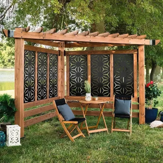 NewTown Decorative Outdoor Privacy Screen Panels, Metal Laser Cut Privacy Screen Decorative Patio Metal Fence for Outdoor Indoor Decor-The Pop Home image {6}