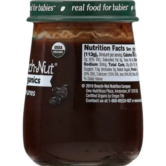 Beech-Nut Non-GMO Organics Prune & Pear Baby Food Jar - 4oz image {6}