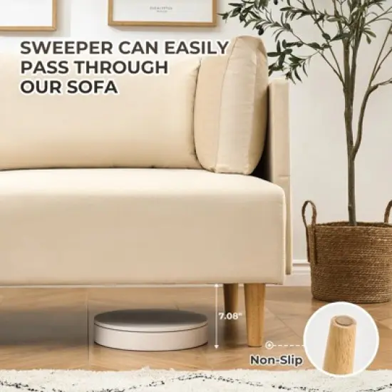 76" Sofa Couch, Comfy Upholstered Loveseat with Extra Deep Seats image {5}