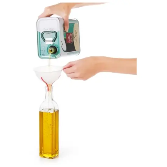 OXO 3pc Funnel Set Red: Plastic, Dishwasher-Safe, Kitchen Funnels for Bottles, Small & Versatile Use image {2}