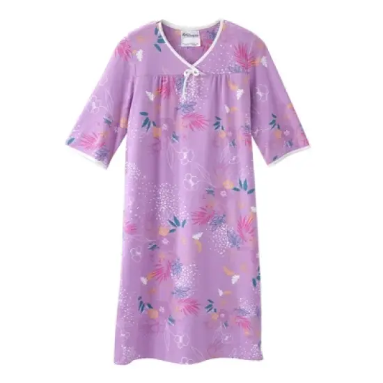 Silverts Adaptive Shoulder Snap Nightgown, Floral image {3}