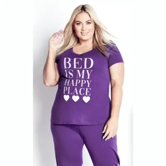 Women's Plus Size Happy Place Top - purple | AVENUE image {8}