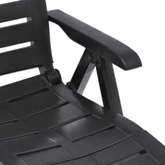 vidaXL Sun Lounger Anthracite Plastic Adjustable Foldable Sun Lounger image {6}