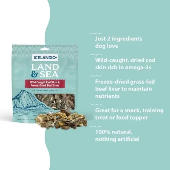 Icelandic+ Land & Sea Wild Caught Cod Skin & Freeze-Dried Beef Liver image {5}