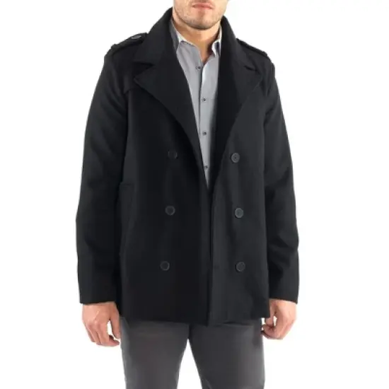 Alpine Swiss Jake Mens Wool Pea Coat Double Breasted Peacoat Jacket image {2}