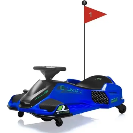 24V Kids Electric Drift Kart Toy with LED Lights, Music, USB Port, Speed up to 7.5MPH & Low Battery Alarm image {7}