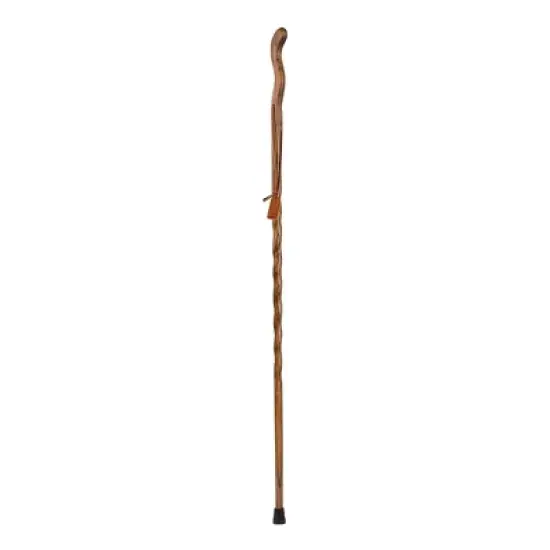 Brazos Twisted Fitness Walker Brown Wood Walking Stick 55 Inch Height image {1}