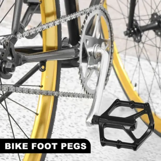 Unique Bargains Aluminum Alloy Bicycle Pedal Rear Foot Peg Black Fit 9/16 Inch Axles BMX MTB Bike Bicycle 1 Pair image {2}