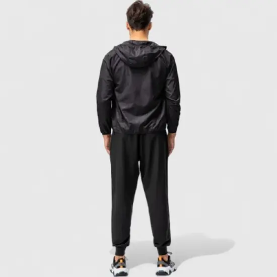 Anna-Kaci Active Men's Full Zip Hooded Windbreaker Jacket with Side Pockets and Elastic Cuffs image {4}