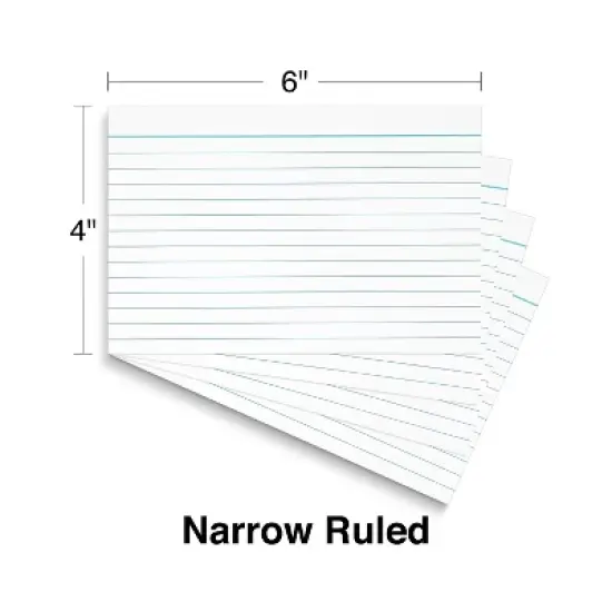 Staples 4" x 6" Line Ruled White Index Cards 500/Pack (50989) 233510 image {3}