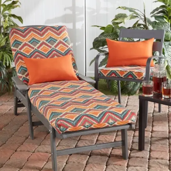 Set of 2 Outdoor Lumbar Throw Pillows Rust - Kensington Garden image {3}