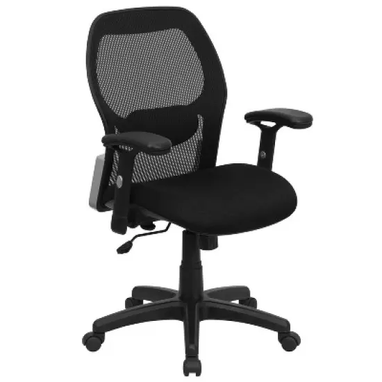 Emma and Oliver Mid-Back Super Mesh Executive Swivel Office Chair with Adjustable Arms image {5}
