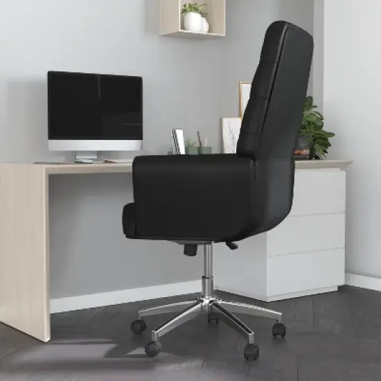 Merrick Lane Office Chair Ergonomic Executive Tufted Mid-Back With Padded Arms 360&deg; Swivel And Adjustable Height image {5}