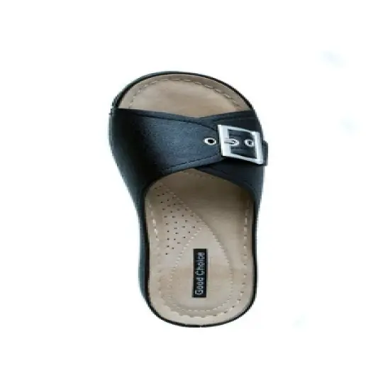 GC Shoes Justina Buckle Comfort Slide Wedge Sandals image {4}