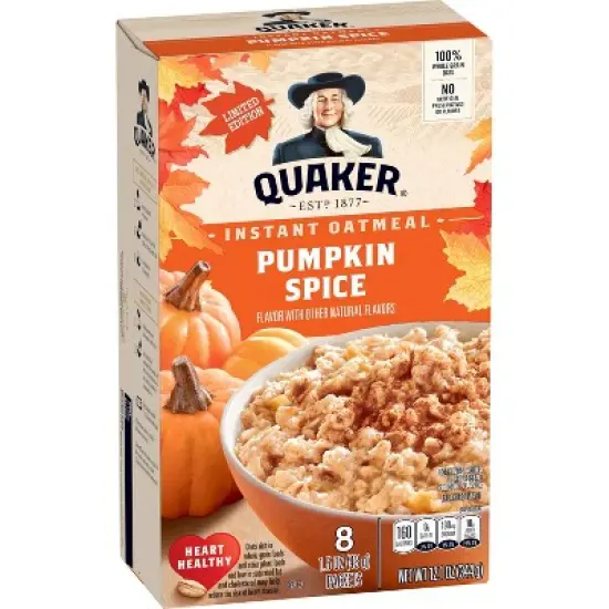 Quaker Pumpkin Spice Instant Oatmeal - 12.1oz/8ct image {8}