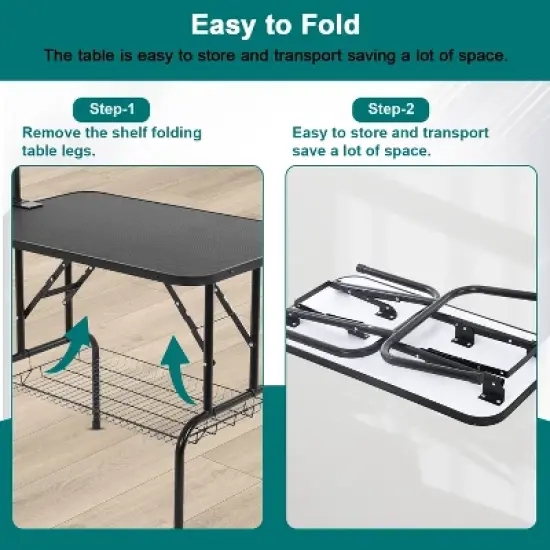 BestMassage 32/36 Inch Pet Grooming Table Foldable Pet Bathing Station, Black image {5}