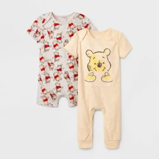 Baby Boys' 2pk Disney Winnie the Pooh Romper Set - Beige image {4}