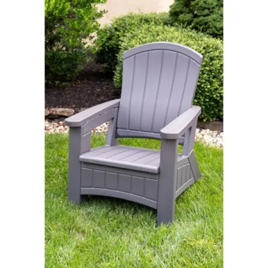 Elements Adirondack Chair with Storage Gray - Suncast image {3}