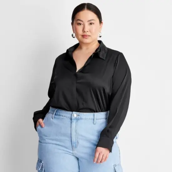 Women's Long Sleeve Button-Front Shirt - A New Day&trade; image {3}