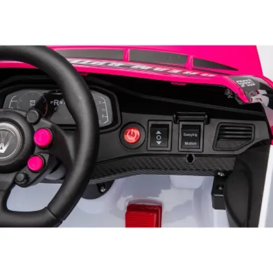 12V 20W*2 Kids Ride-On Sports Car, Racing Style Electric Toy Vehicle with Remote Control, LED Lights, Music, Seat Belt & Shock Absorbers image {3}