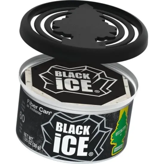 Little Trees Black Ice Fiber Can Air Freshener: Car Freshener, Adjustable Fragrance, Non-Powered, 1.05 oz image {2}