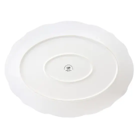 Gibson Home Bountiful Joy 18.75 x 14 Inch Durastone Oval Platter in White image {2}