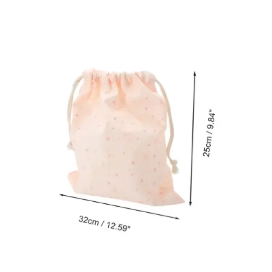 Unique Bargains Long-Eared Rabbit Drawstring Makeup Bag Pink 1 Pc image {1}